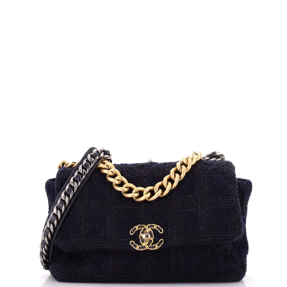 Chanel Large 19 Flap Bag Quilted Tweed